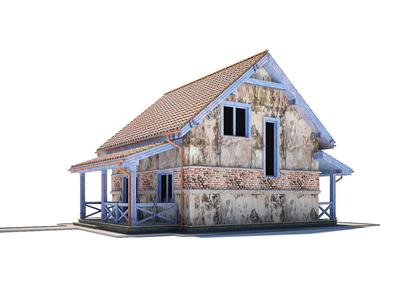 Abandoned house 3D model_10