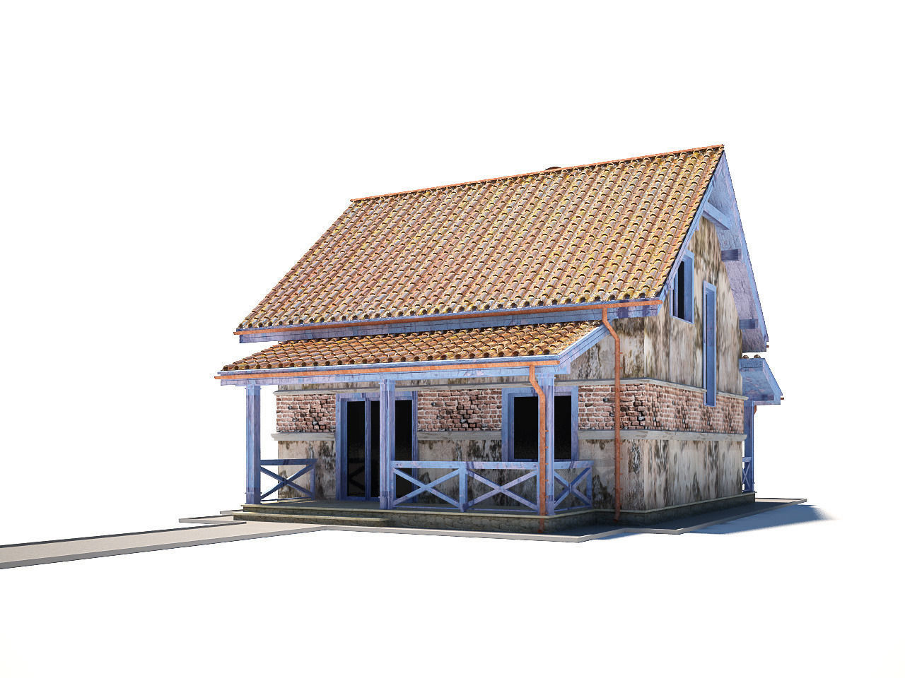 Abandoned house 3D model_9