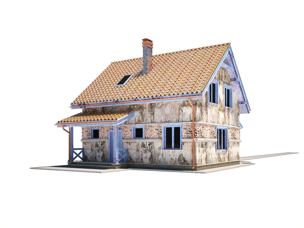 Abandoned house 3D model_5