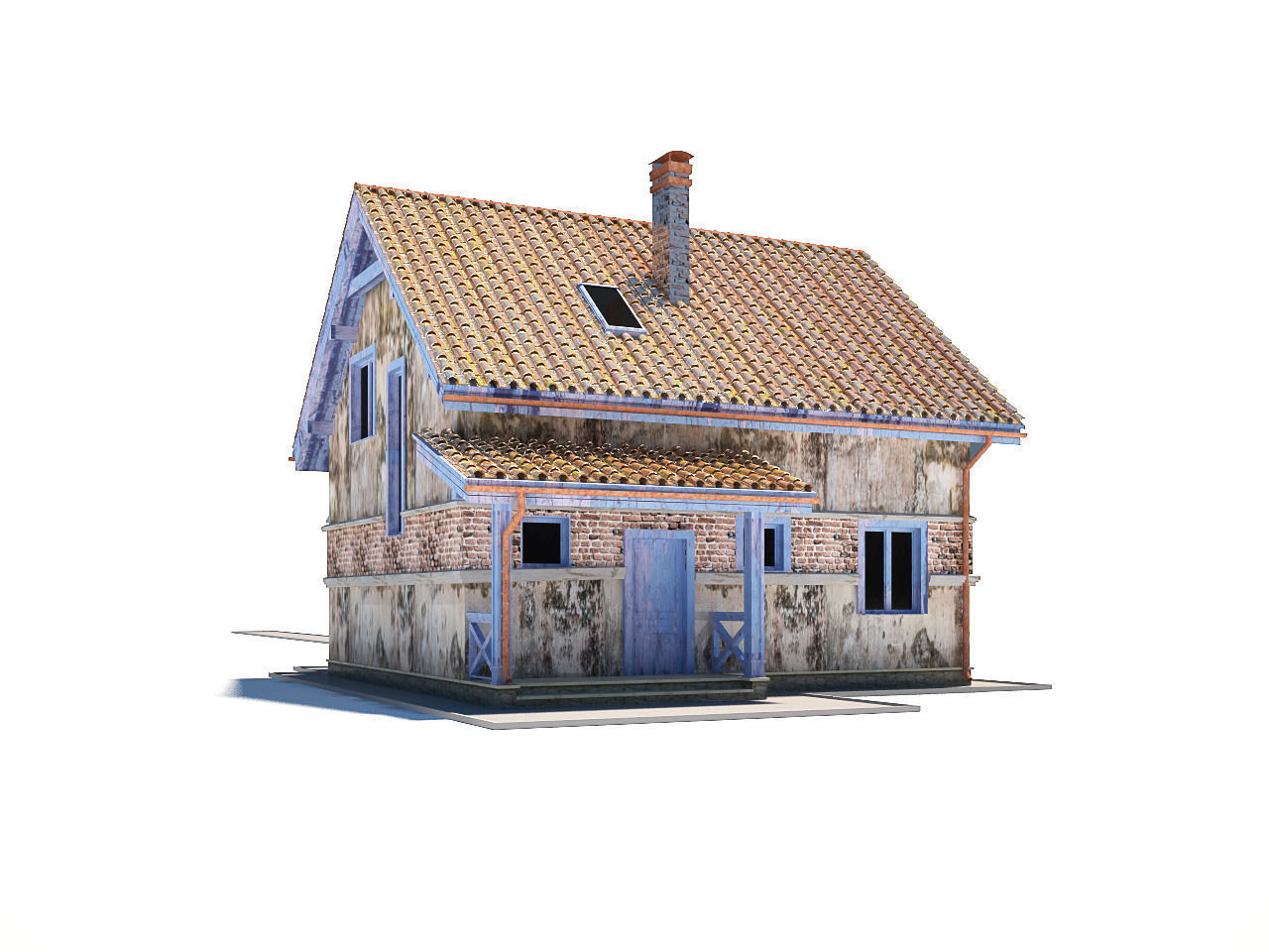 Abandoned house 3D model_2