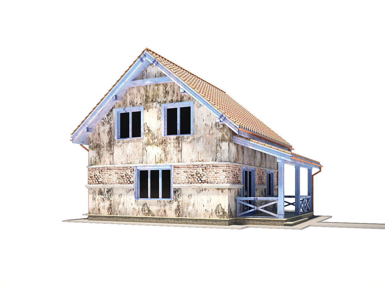 Abandoned house 3D model_3