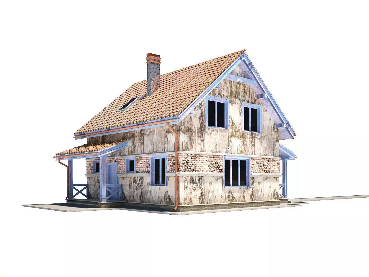 Abandoned house 3D model_0