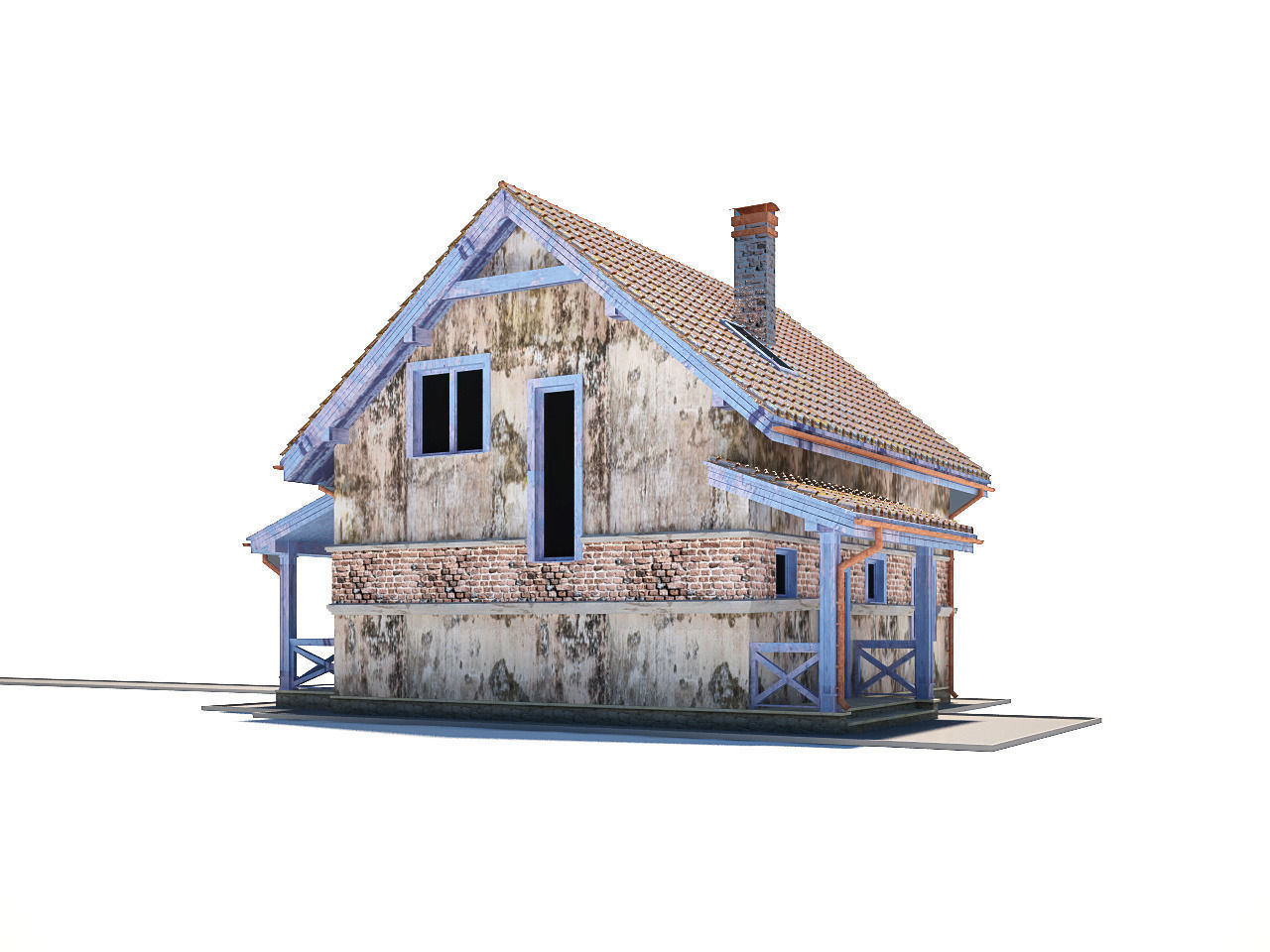 Abandoned house 3D model_11