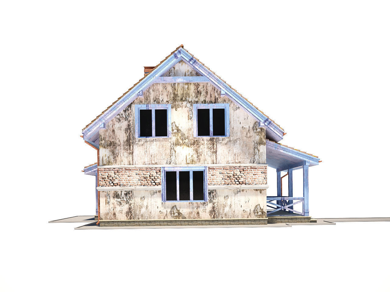 Abandoned house 3D model_1