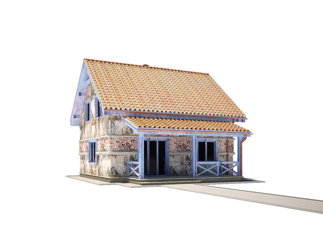 Abandoned house 3D model_6