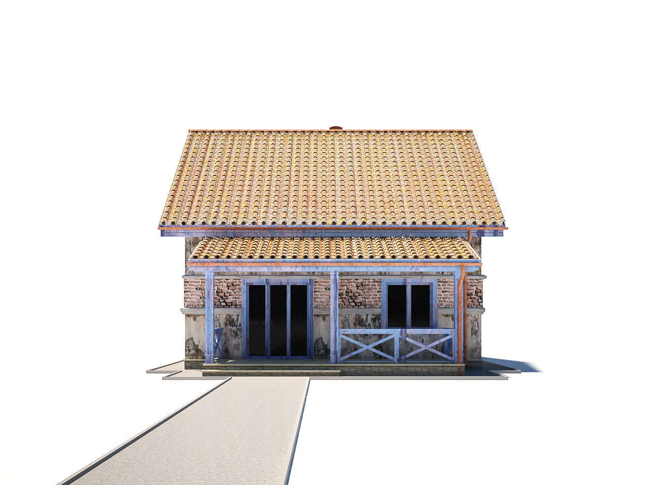 Abandoned house 3D model_8