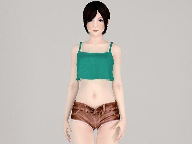 Rina short pants pose 01 3D model