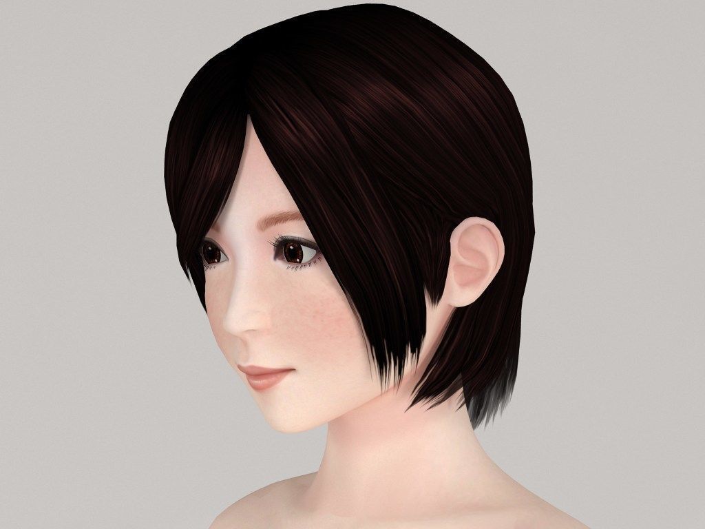 Rina short pants pose 01 3D model_2