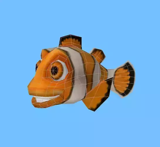 Cartooon of clown fish Low-poly 3D model