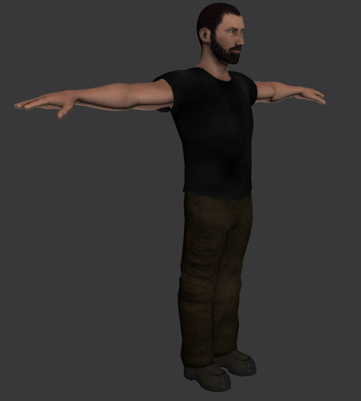 Male Character Low-poly 3D model_1