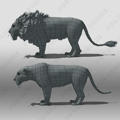 Lion Animated 3D model_10