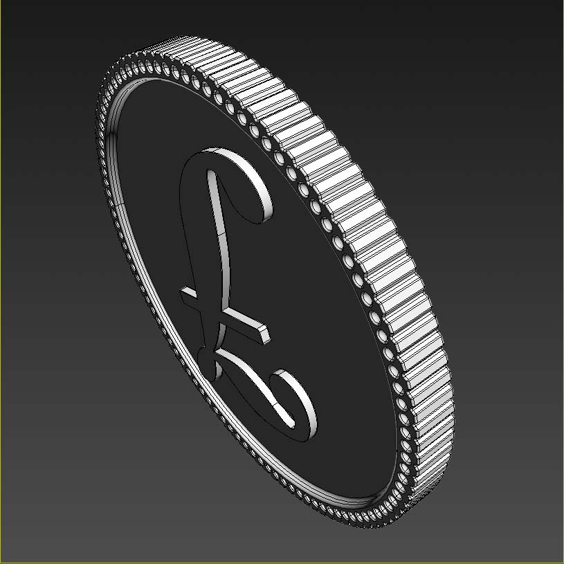 Libra Golden Coin 3D model_5