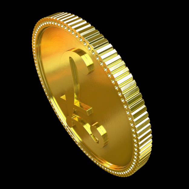 Libra Golden Coin 3D model_2