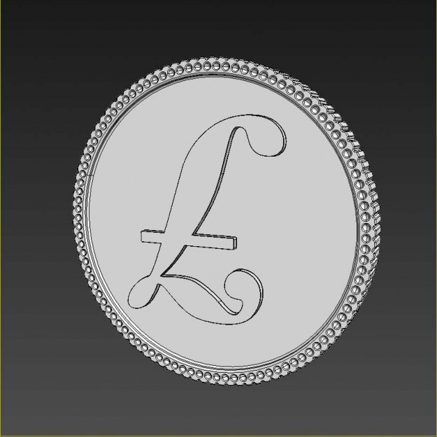 Libra Golden Coin 3D model_3