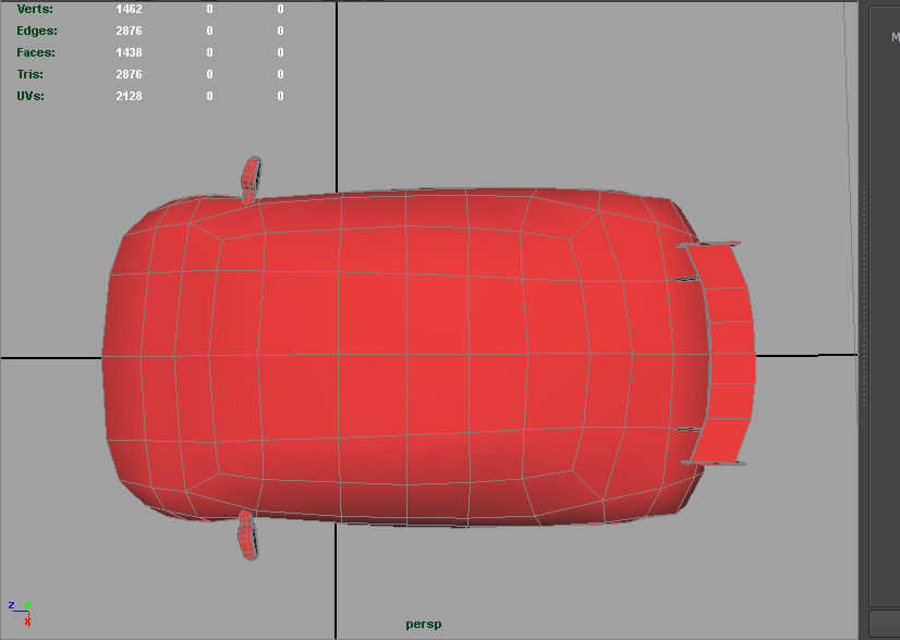 Car Futuristic Body Shell Low-poly 3D model_10