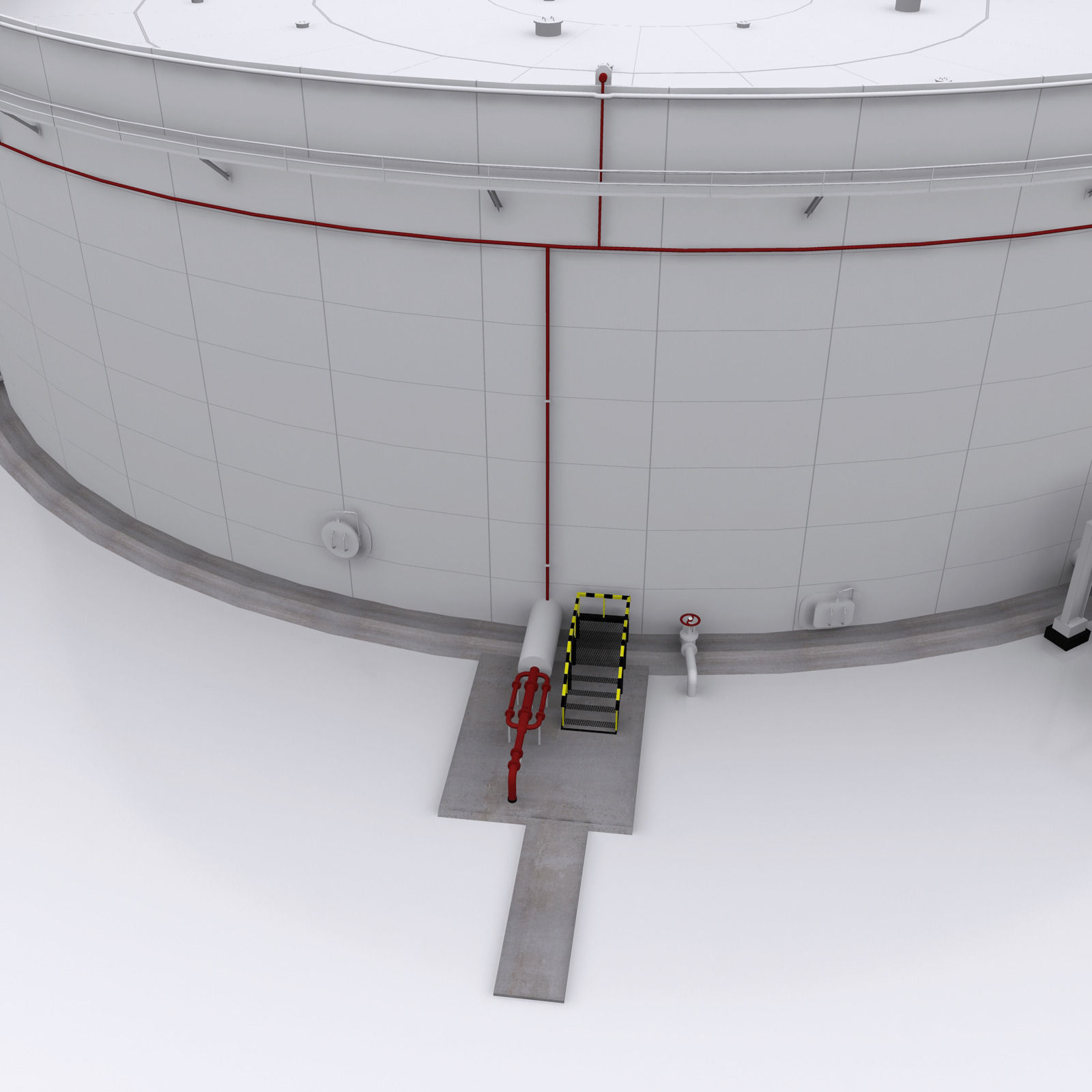 Large oil tank with floating roof 3D Model .max .3ds .fbx