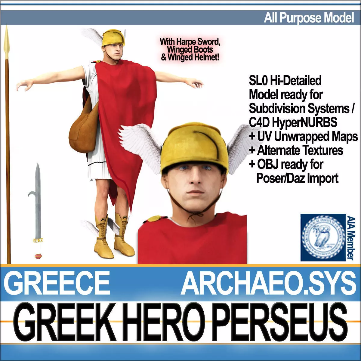 Ancient Greek Hero Perseus 3D model