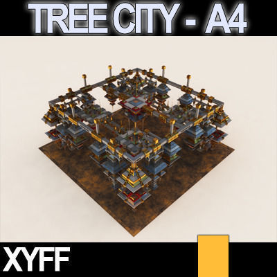Xyff Tree City Block A4 Space Harbour 3D model_6