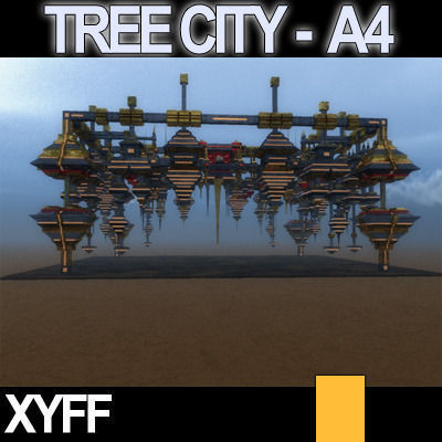 Xyff Tree City Block A4 Space Harbour 3D model_2