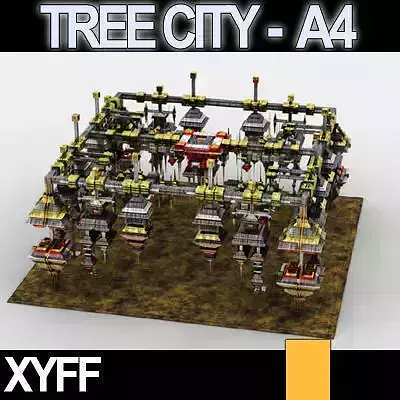 Xyff Tree City Block A4 Space Harbour 3D model