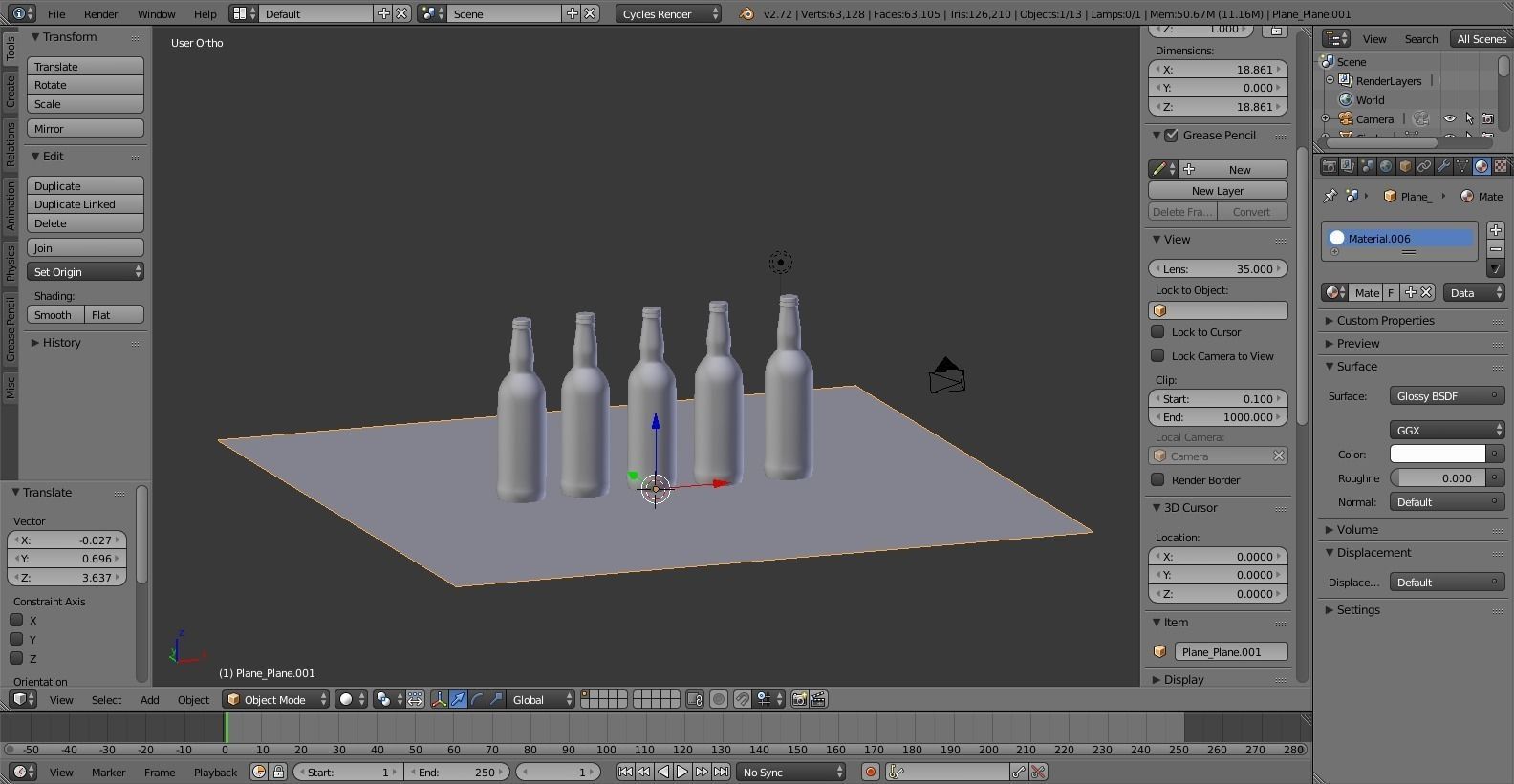 Bottles six of beer 3D model_4