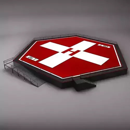 Helipad hexagon low poly 3D model