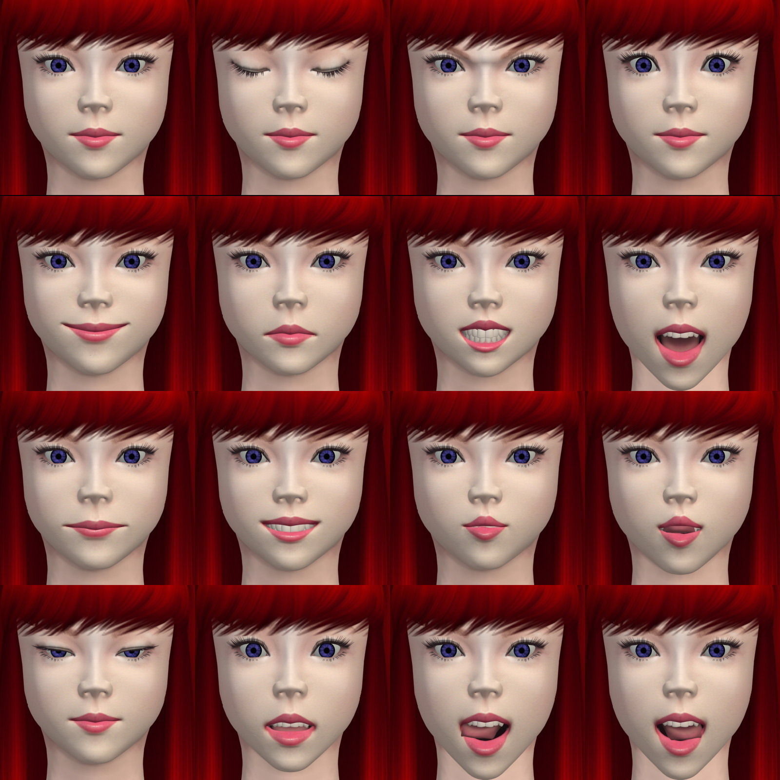 T pose rigged model of little mermaid 3D model_4