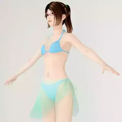  T pose nonrigged model of Natsumi in bikini