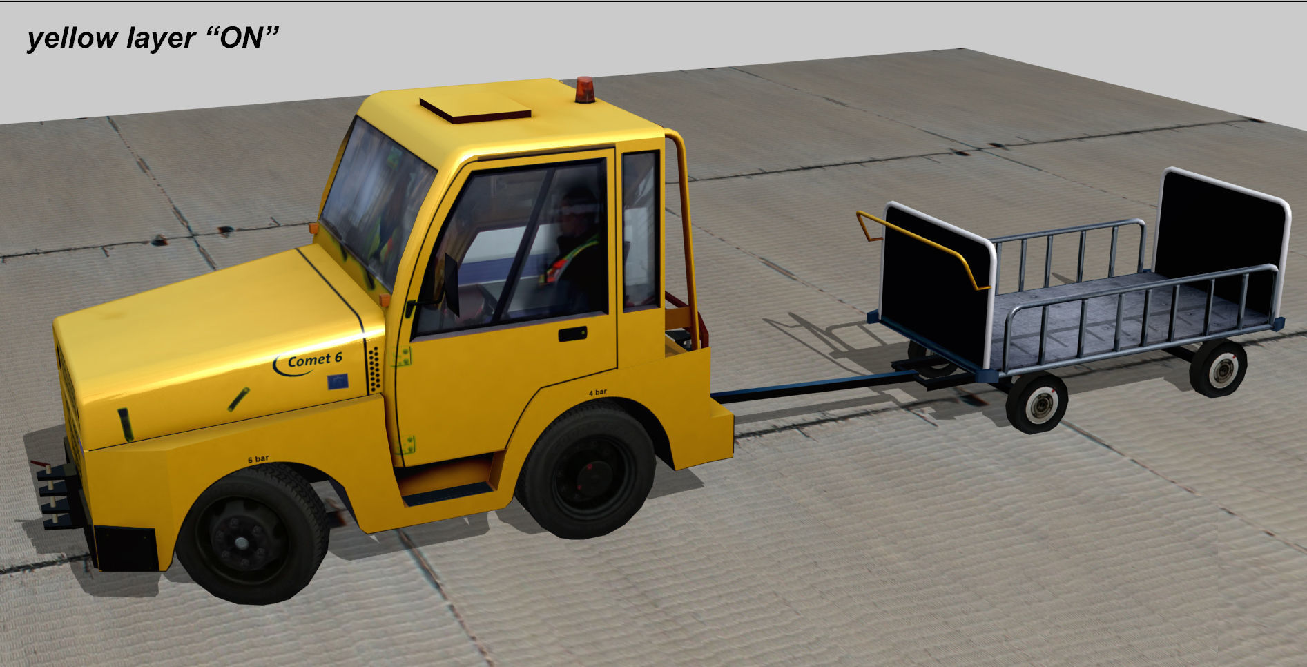 Mulag Comet 6 Towing tractor Low-poly 3D model_2