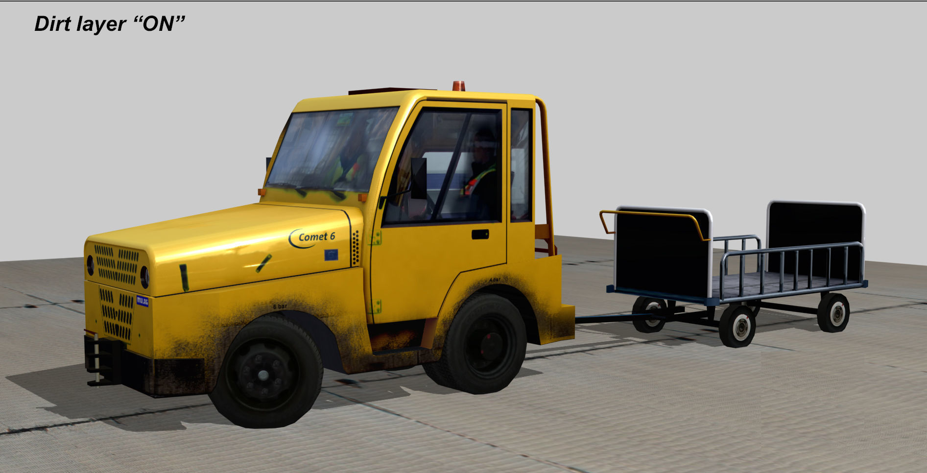 Mulag Comet 6 Towing tractor Low-poly 3D model_1