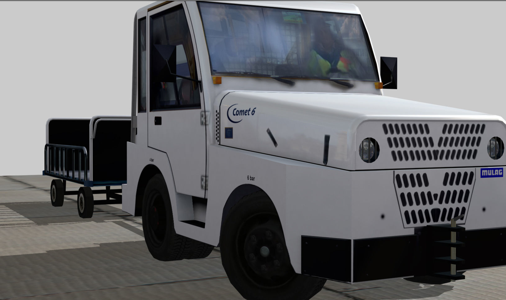 Mulag Comet 6 Towing tractor Low-poly 3D model_4