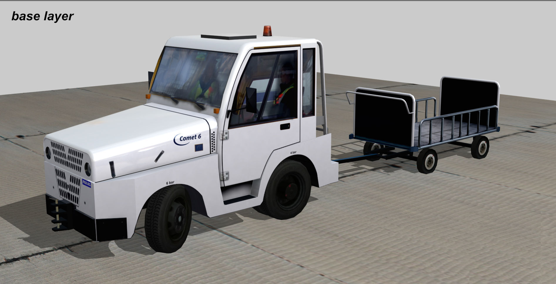 Mulag Comet 6 Towing tractor Low-poly 3D model_7