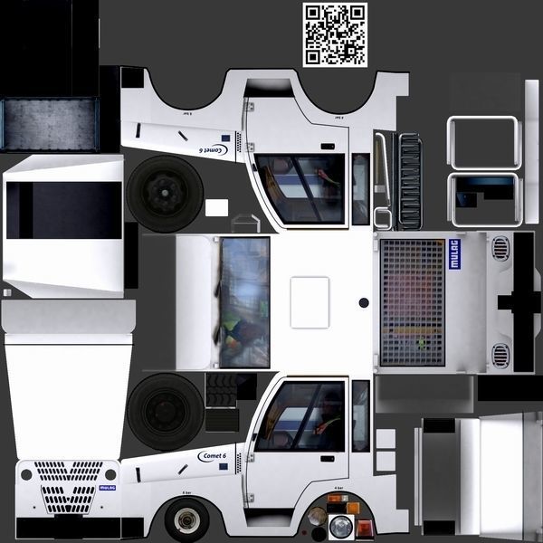 Mulag Comet 6 Towing tractor Low-poly 3D model_11