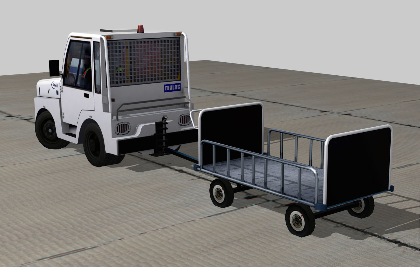 Mulag Comet 6 Towing tractor Low-poly 3D model_6