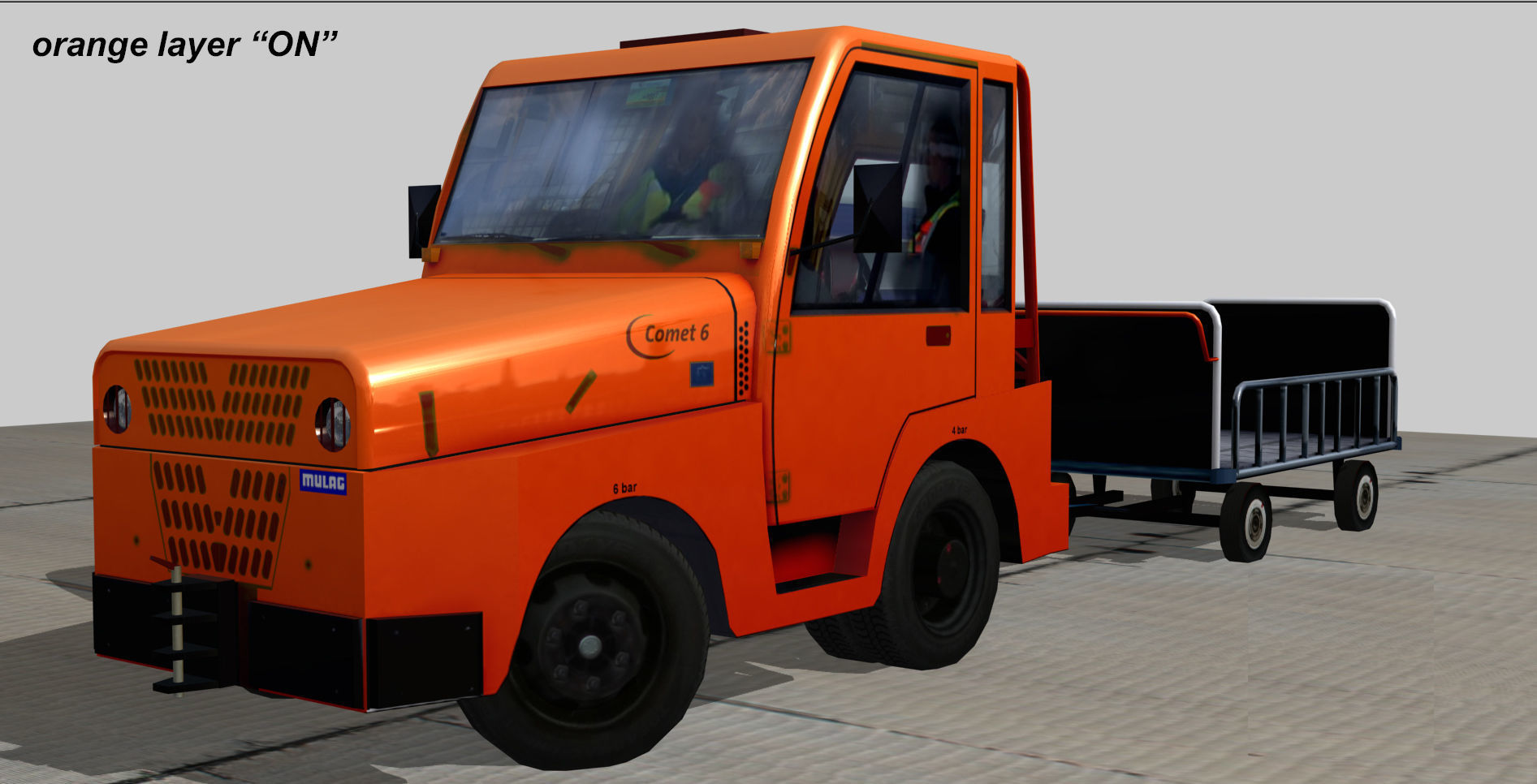 Mulag Comet 6 Towing tractor Low-poly 3D model_3