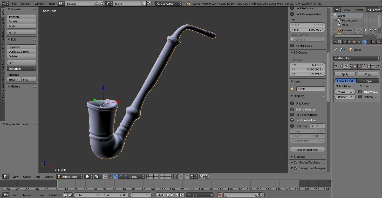 Hobbit Pipe Low-poly 3D model_5