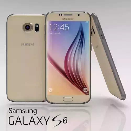Samsung Galaxy S6 Gold Platinium Low-poly 3D model