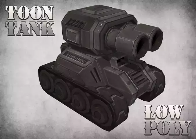 Toon Tank 01 Low-poly 3D model