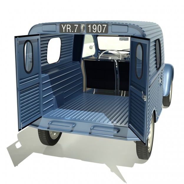 1958 Citroen 2CV AZU Van 3D model_5