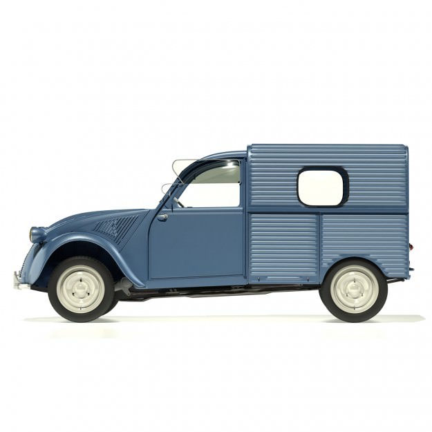 1958 Citroen 2CV AZU Van 3D model_6