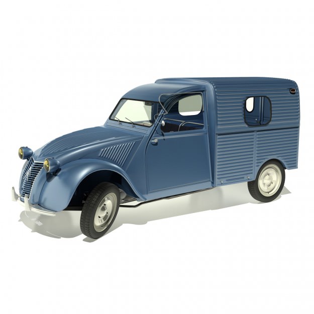 1958 Citroen 2CV AZU Van 3D model_3