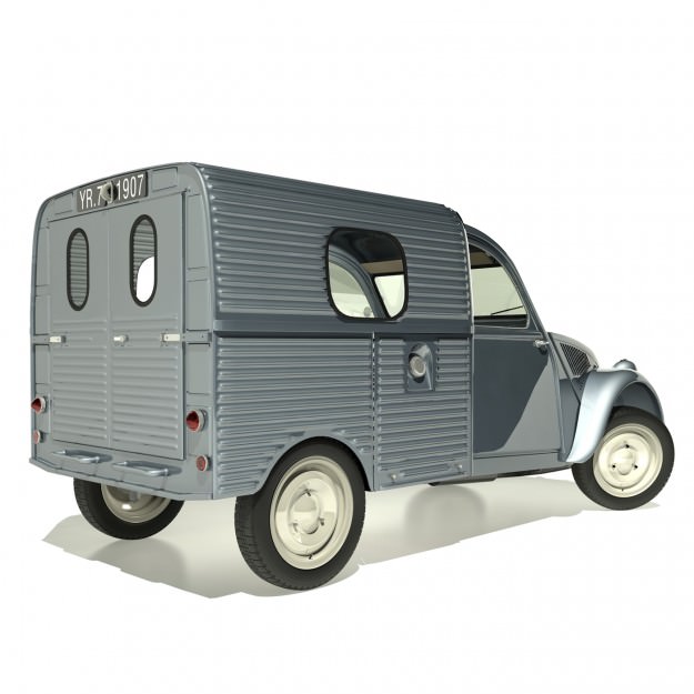 1958 Citroen 2CV AZU Van 3D model_4