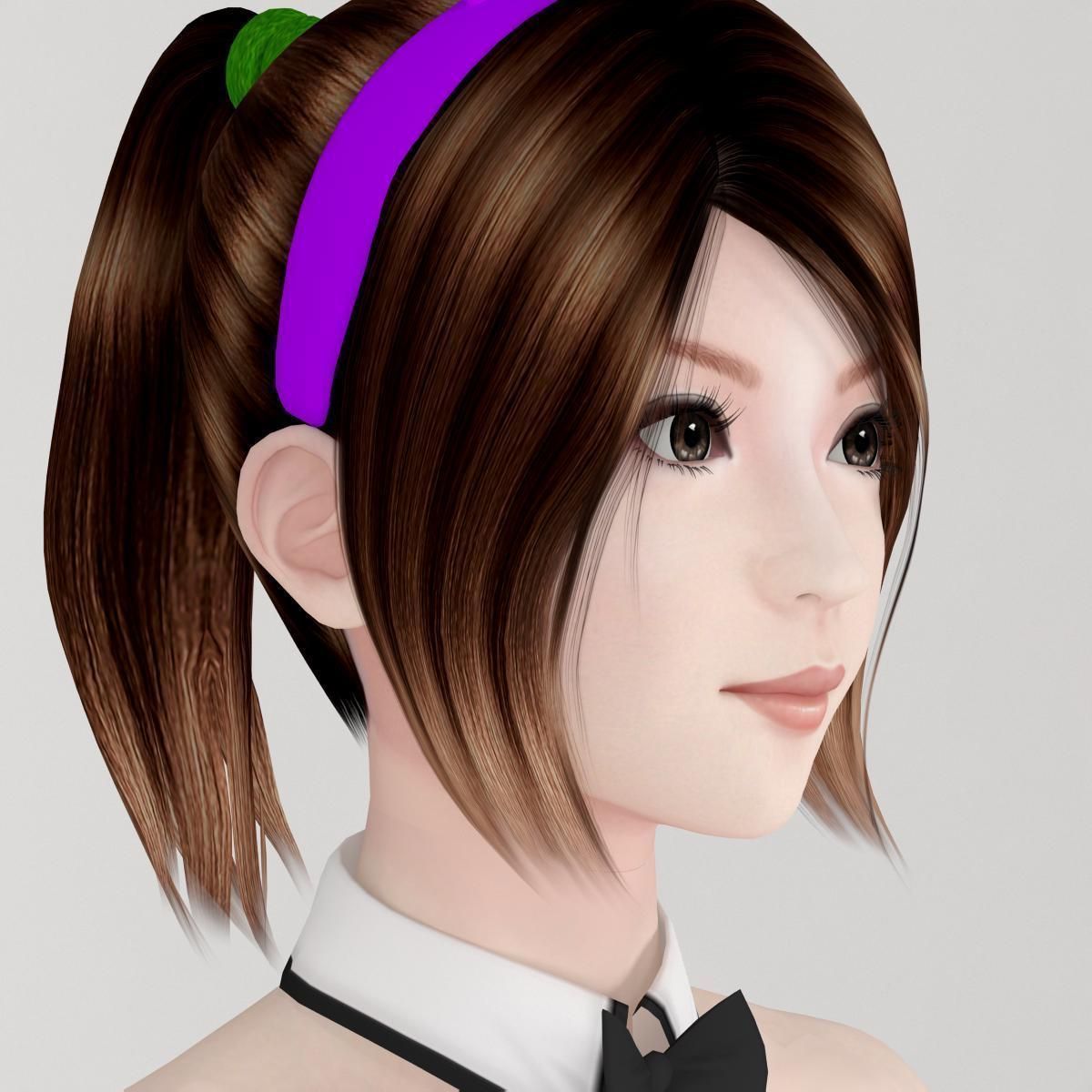 T pose nonrigged model of Natsumi in bunny outfit 3D model_1