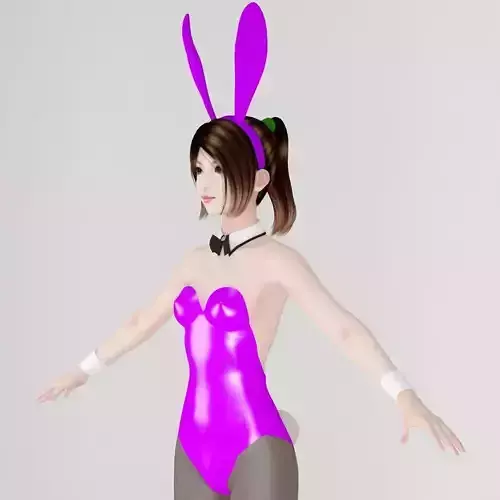  T pose nonrigged model of Natsumi in bunny outfit 3D model