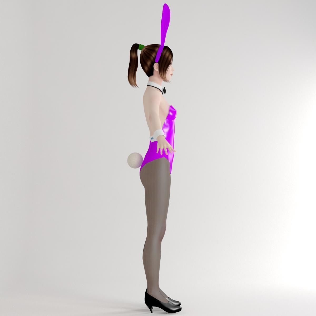 T pose nonrigged model of Natsumi in bunny outfit 3D model_8
