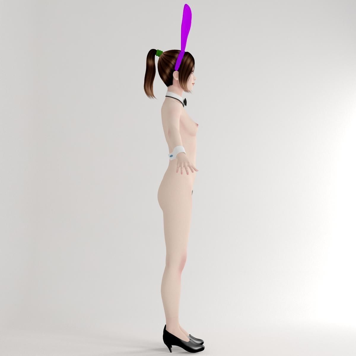 T pose nonrigged model of Natsumi in bunny outfit 3D model_9