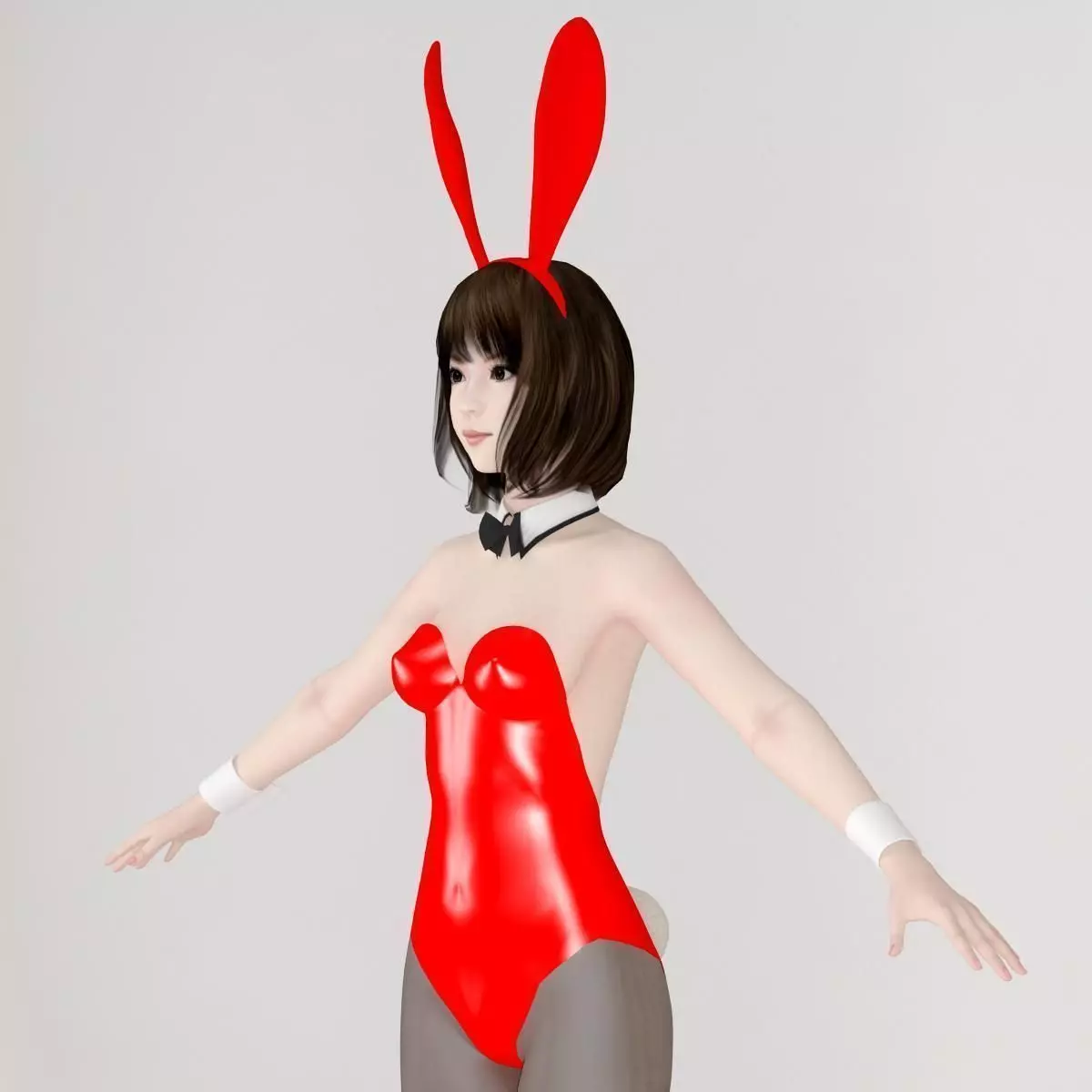 T pose nonrigged model of Mariko in bunny outfit 3D model_0