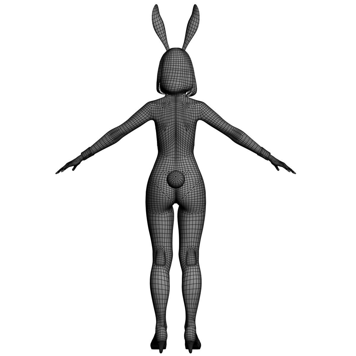 T pose nonrigged model of Mariko in bunny outfit 3D model_13