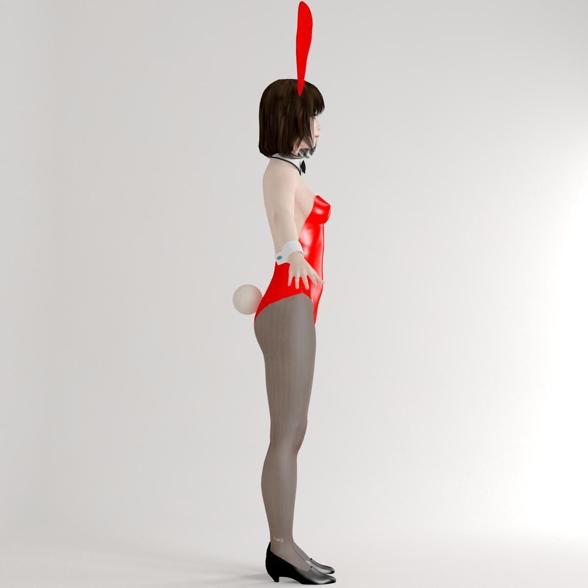 T pose nonrigged model of Mariko in bunny outfit 3D model_8
