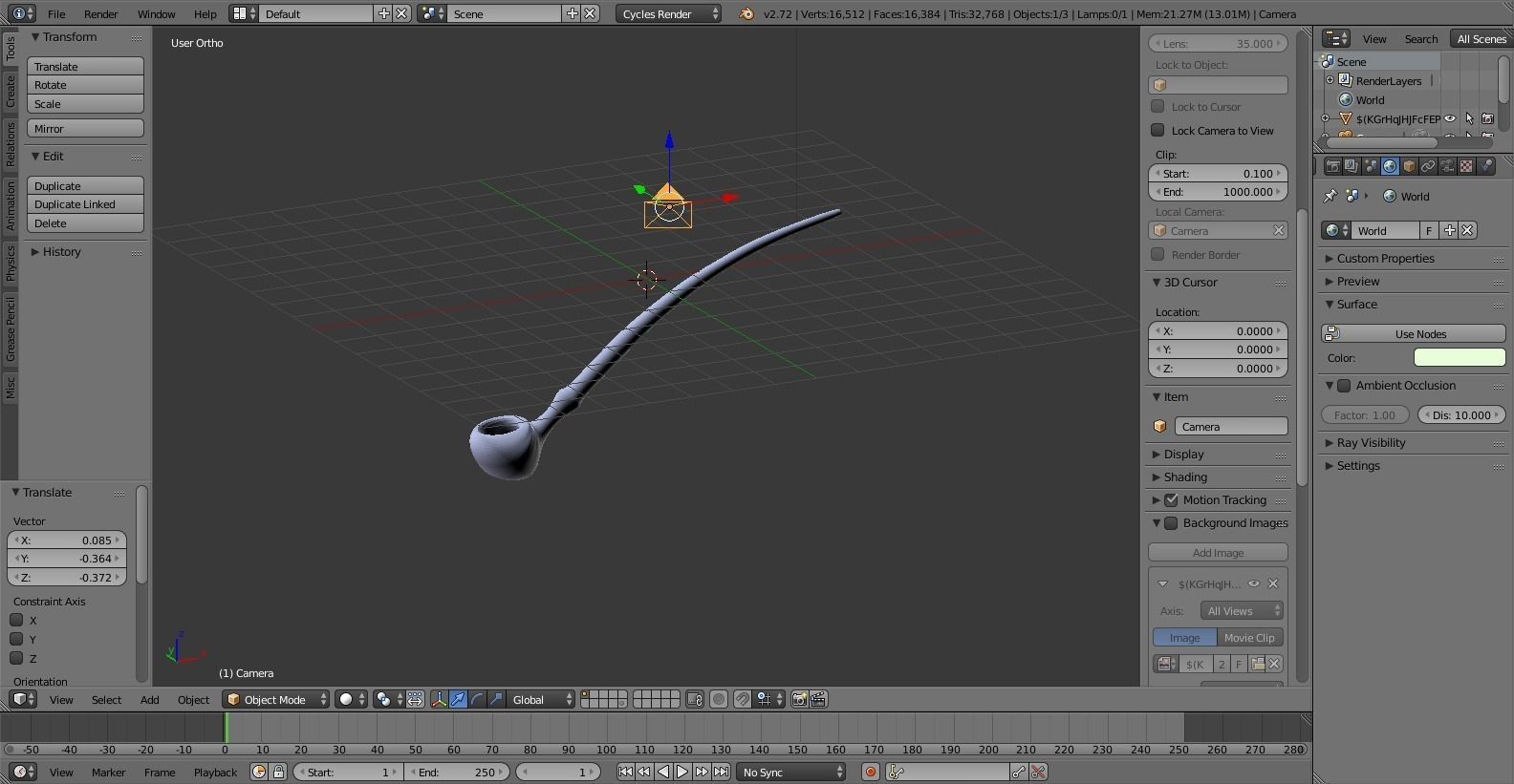 Bilbo Pipe Low-poly 3D model_4